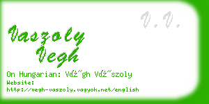 vaszoly vegh business card